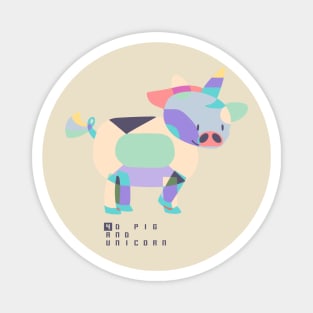 4D Pig and Unicorn Magnet